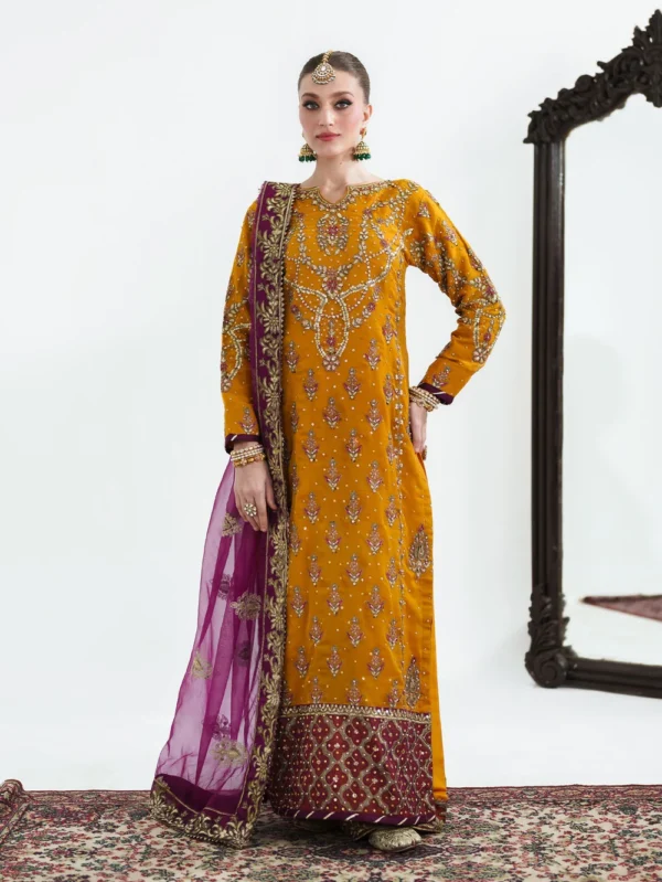 Mustard Mehndi Wedding Dress for Women in Ireland UK