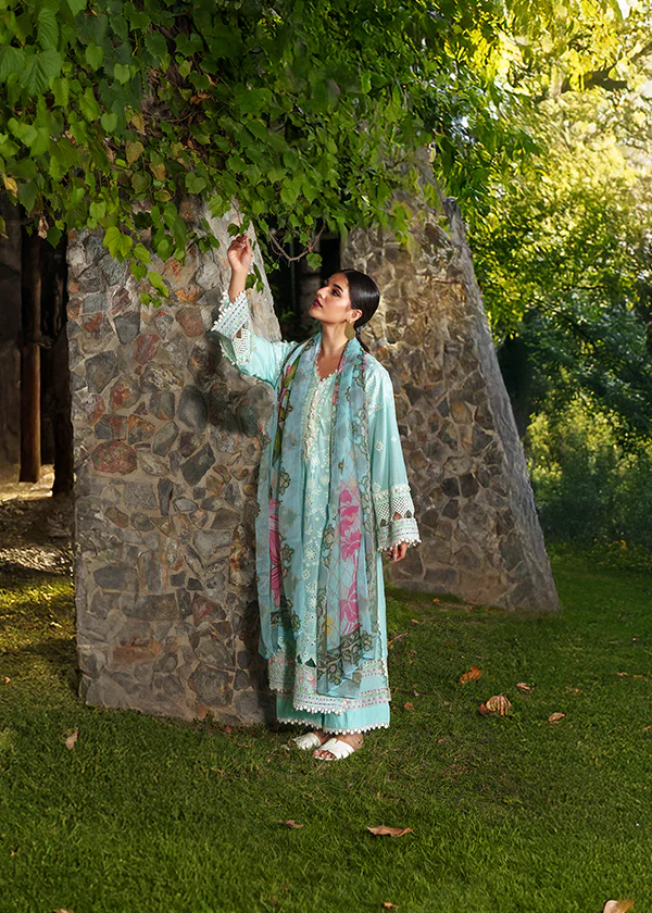 Light Blue Lawn Embroidered Suit in Ireland for Women - Image 8