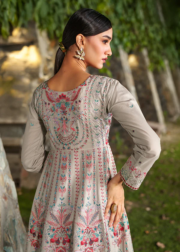 Ivory Embroidered Lawn Maxi Suit for Women Ireland - Image 4
