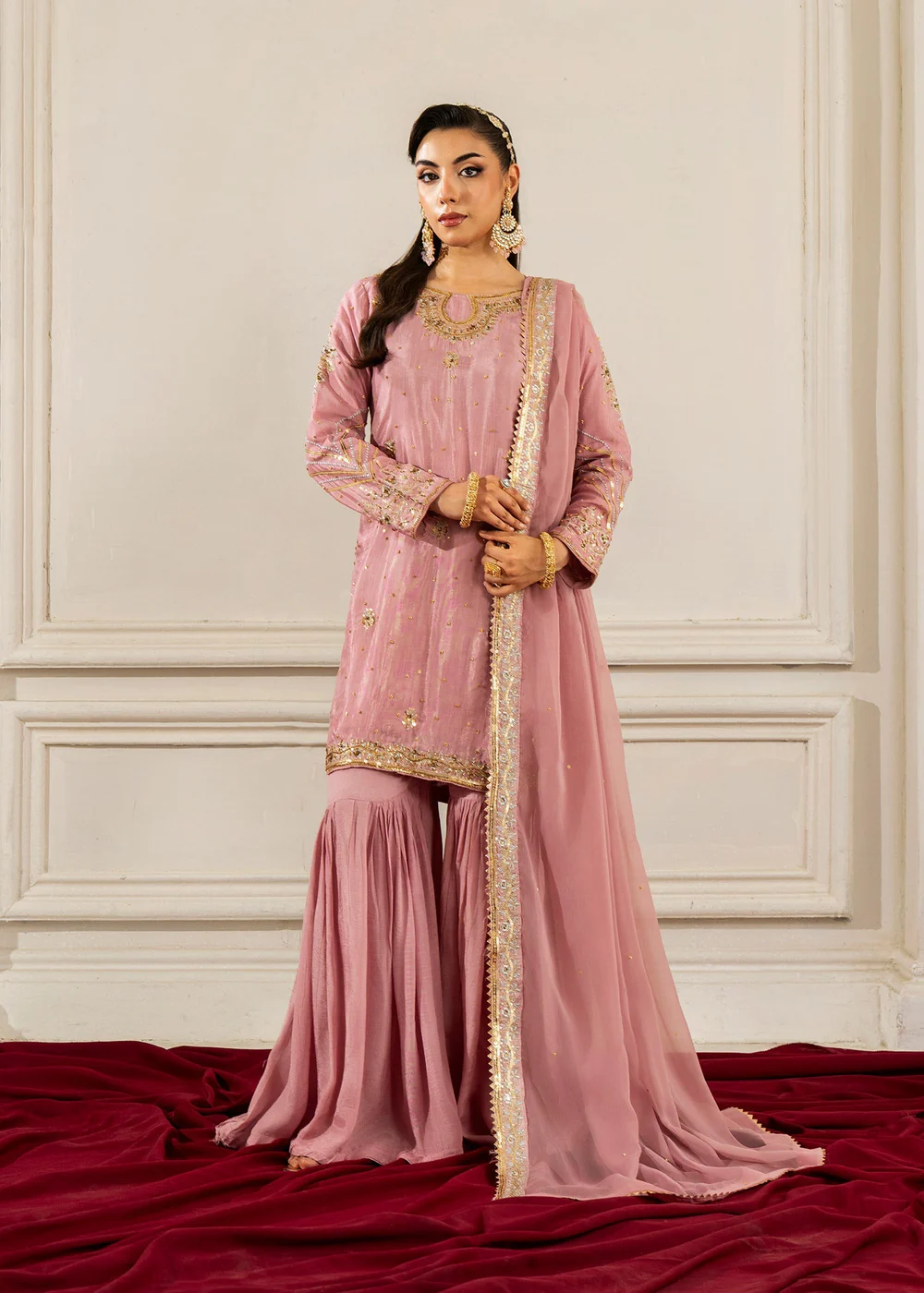 Mauve Pink Gharara Party Wear Suit for Women Ireland