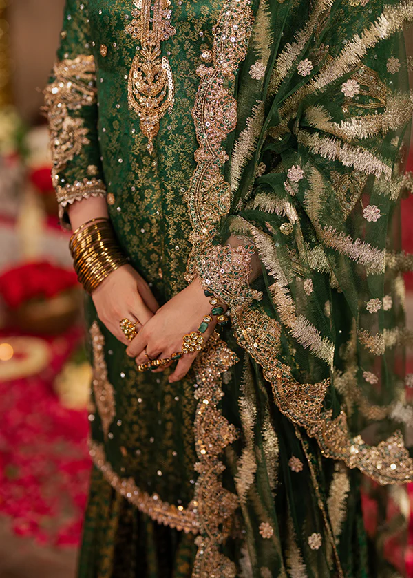 Emerald Green Gharara Dress Ireland Wedding Outfit Set - Image 4