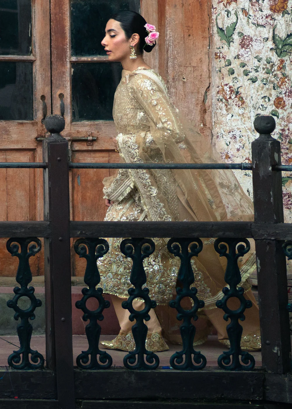 Beige Net Pakistani Wedding Suit for Women Ireland - Image 2