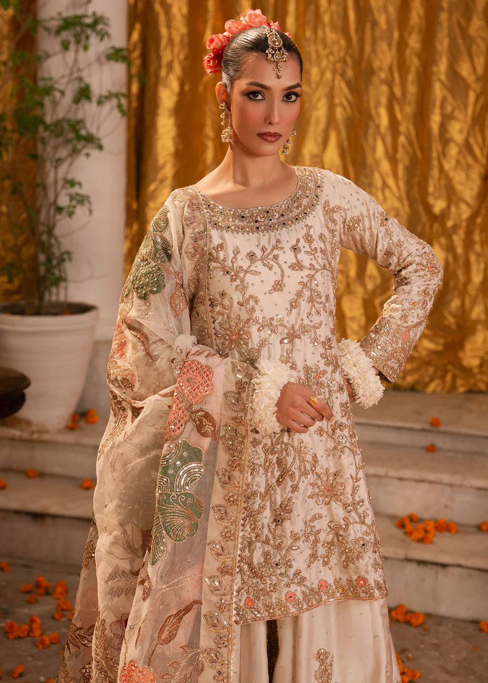 Ivory Sharara Party Wear Dress for Women in Ireland - Image 10