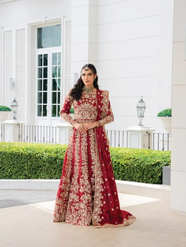 Crimson Silk Lehenga Choli Dress Ireland Wedding Wear
