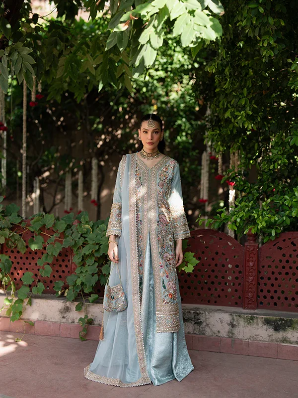 Ice Blue Wedding Lehenga Dress in Ireland for Guests