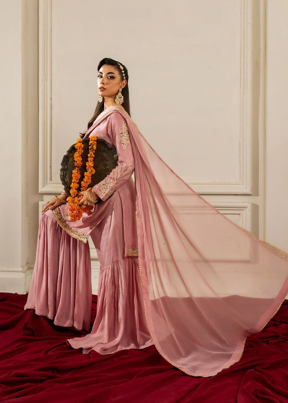Mauve Pink Gharara Party Wear Suit for Women Ireland - Image 6