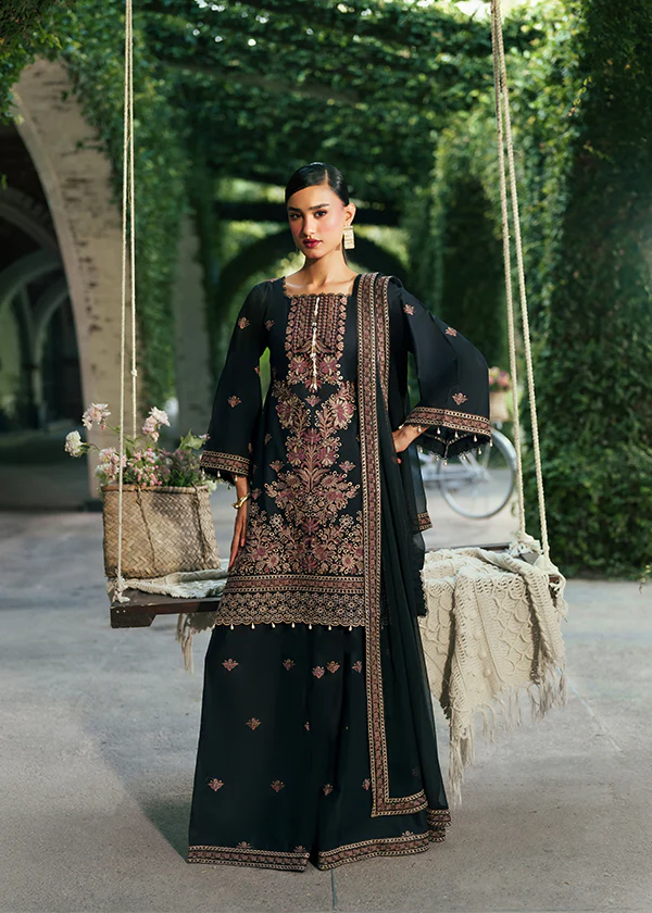 Black Embroidered Lawn Suit for Women Ireland - Image 8