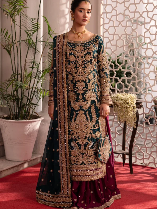 Bottle Green Pakistani Lehenga Dress in Ireland