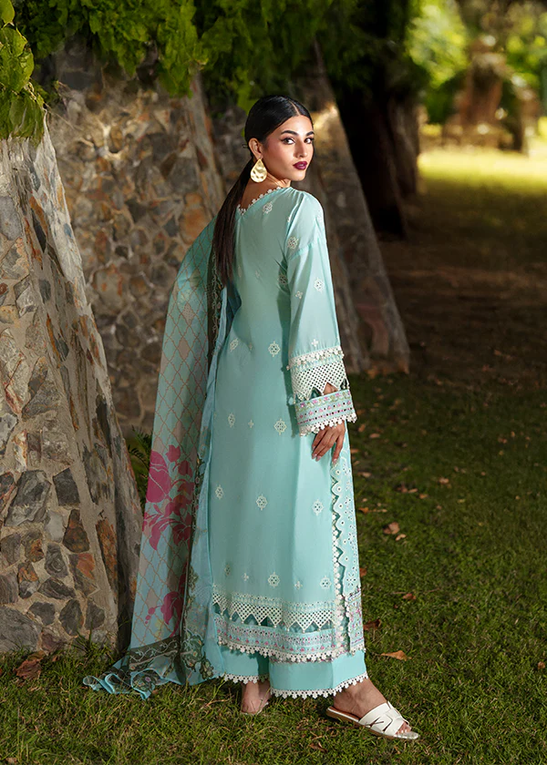 Light Blue Lawn Embroidered Suit in Ireland for Women - Image 5