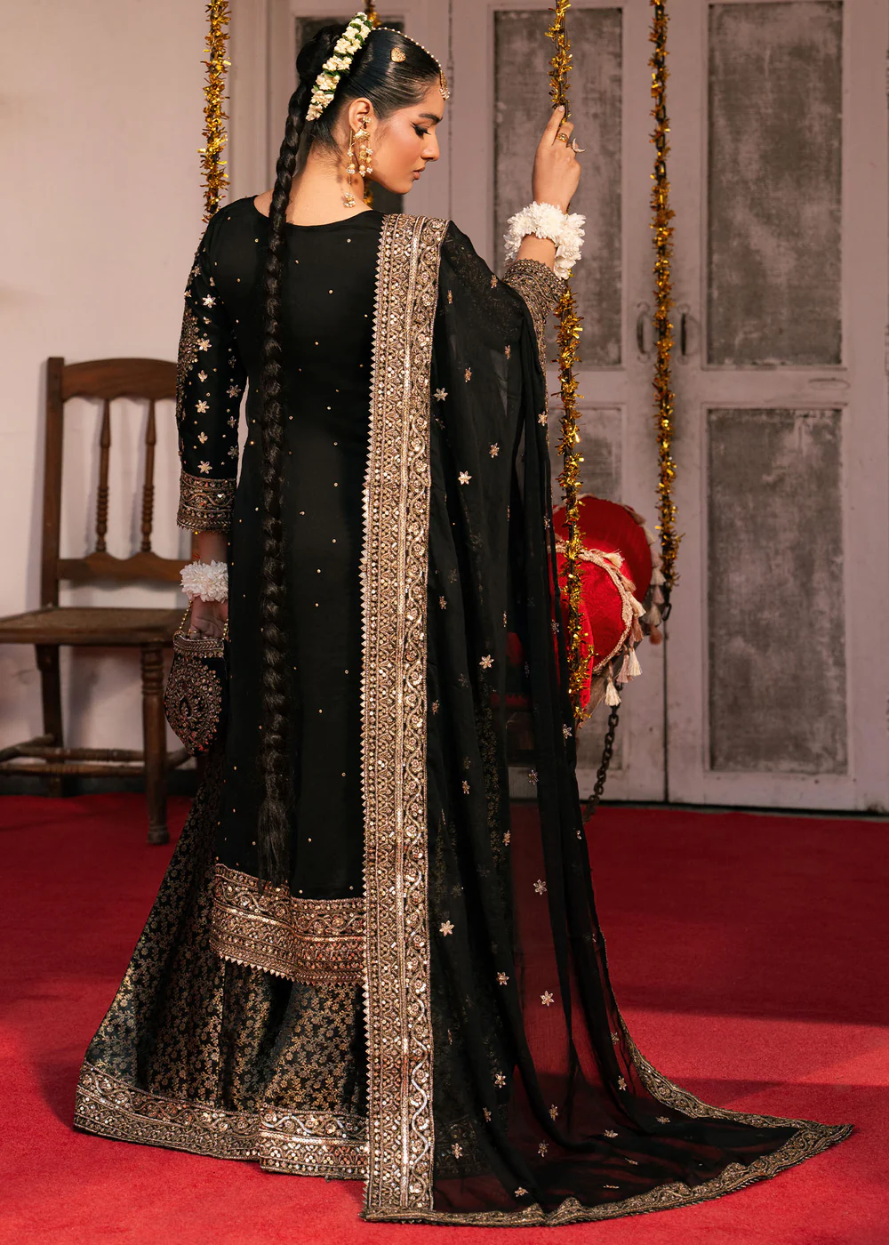 Black Chiffon Formal Dress Ireland Wedding Wear - Image 6