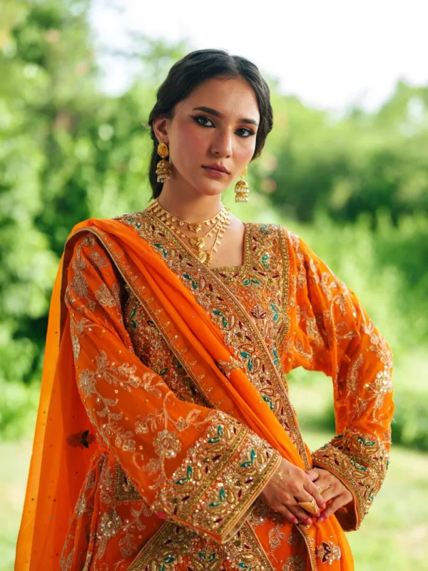 Orange Chiffon Pakistani Wedding Dress for Women Ireland