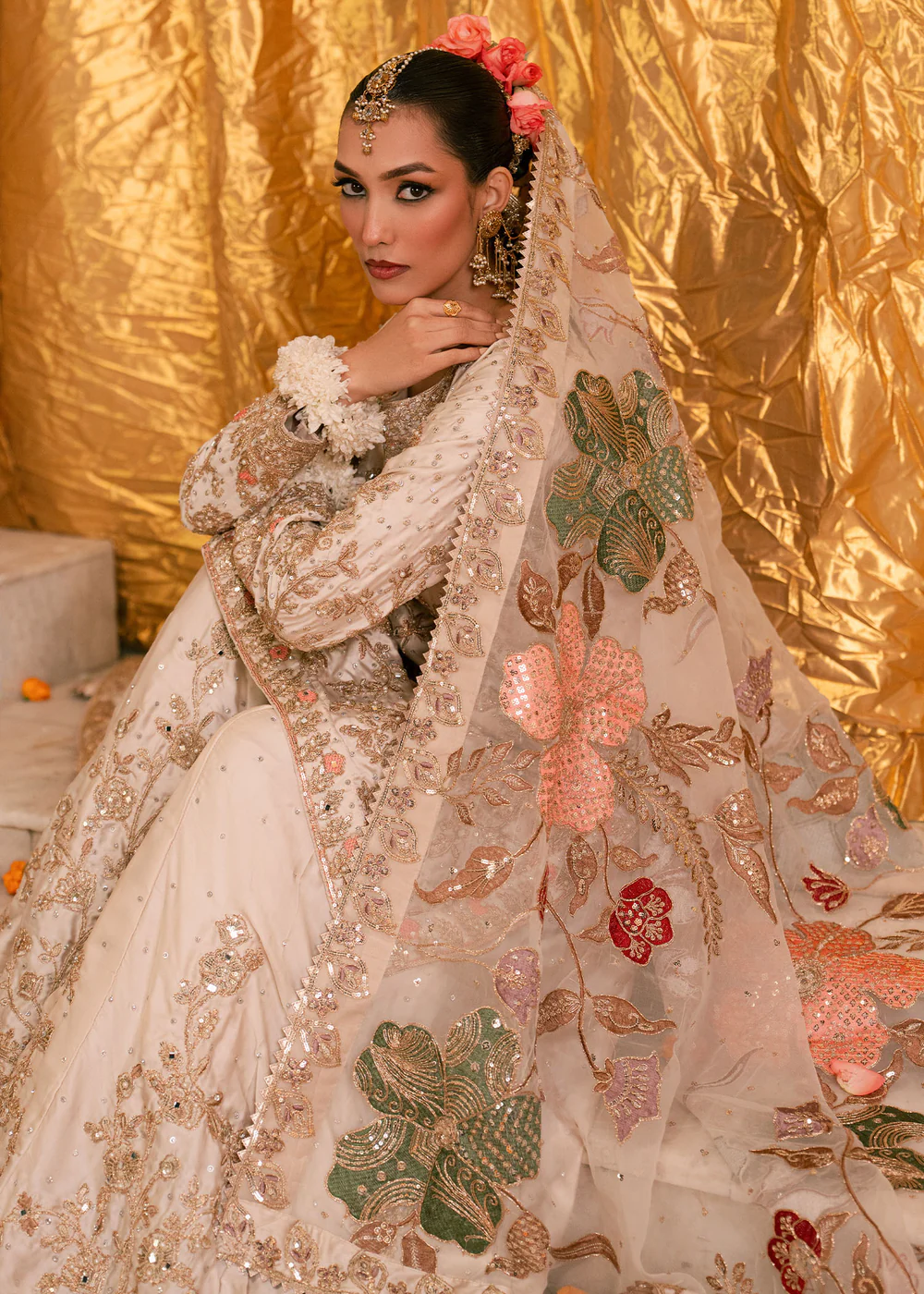 Ivory Sharara Party Wear Dress for Women in Ireland - Image 6
