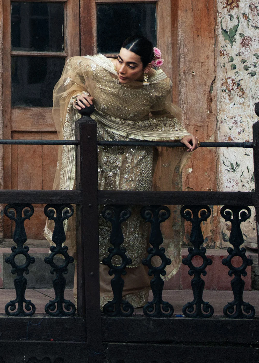 Beige Net Pakistani Wedding Suit for Women Ireland - Image 3