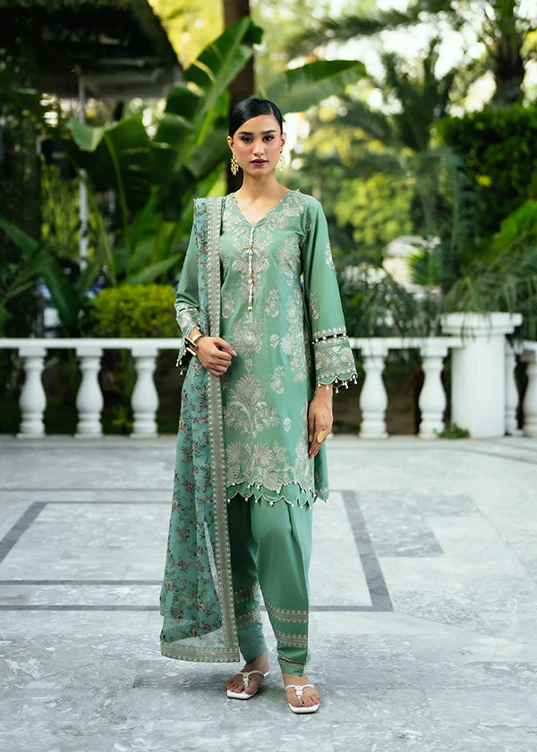Pastel Green Embroidered Lawn Suit for Women Ireland - Image 9