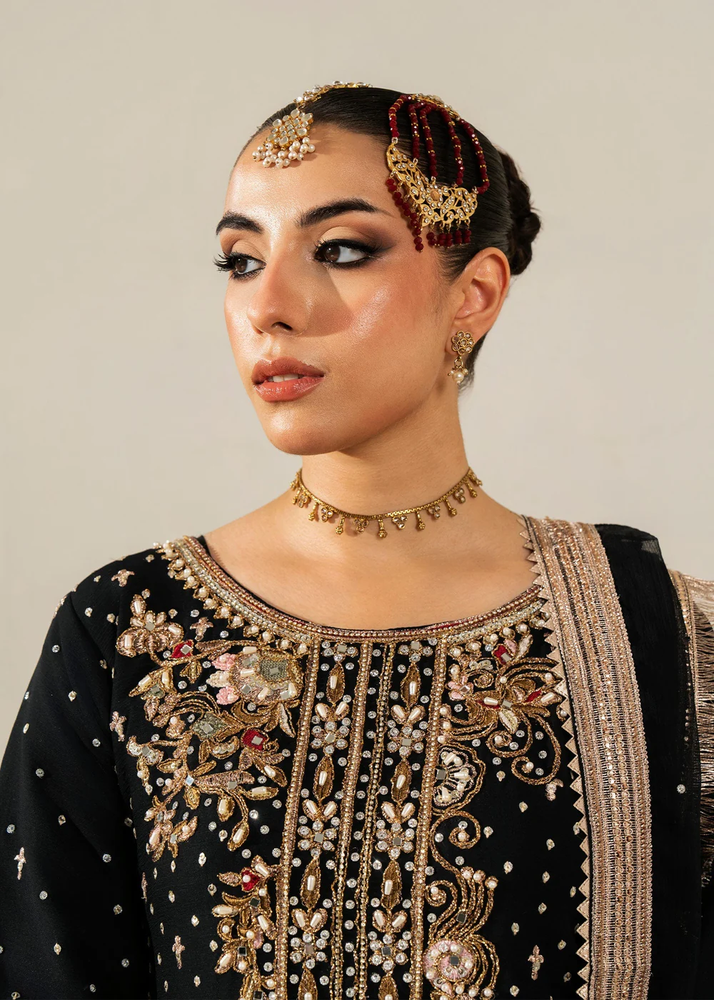 Black Chiffon Long Kurta Party Wear Suit Ireland - Image 6
