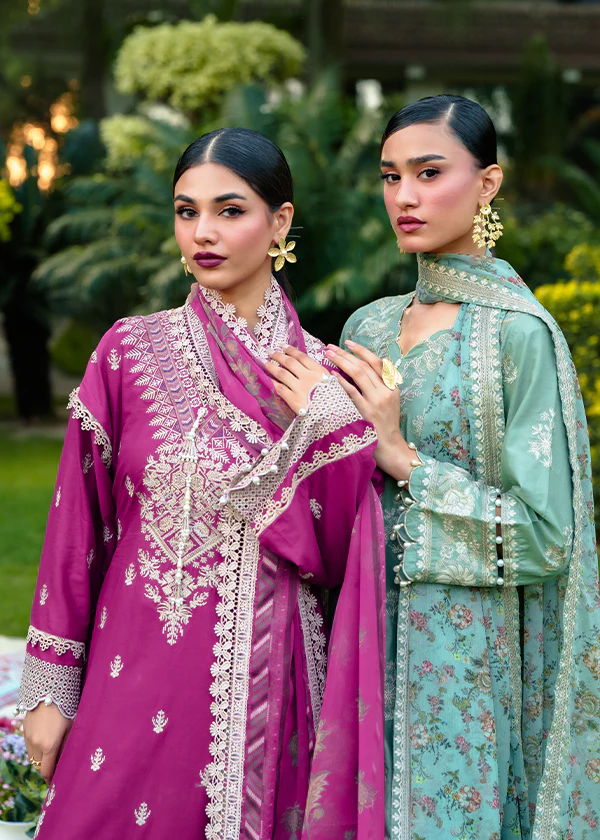 Light Blue Lawn Embroidered Suit in Ireland for Women - Image 9