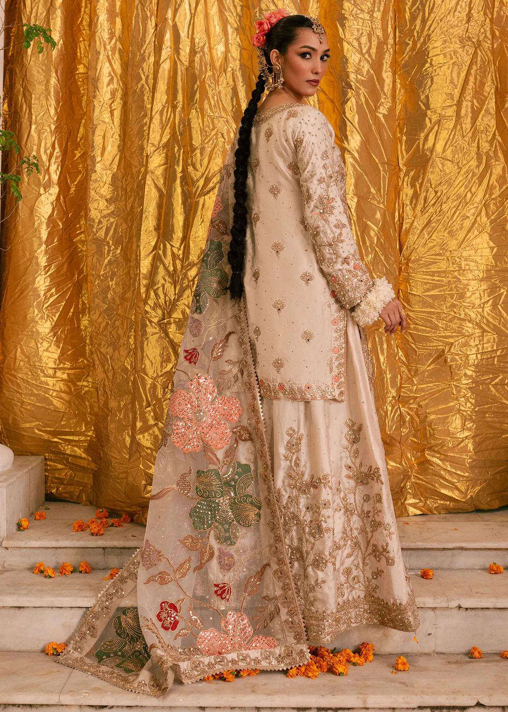 Ivory Sharara Party Wear Dress for Women in Ireland - Image 8