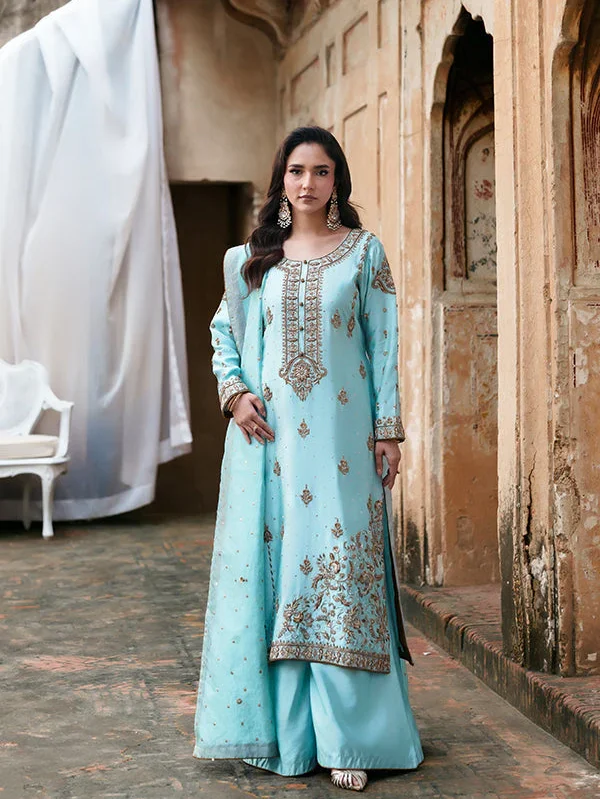 Sky Blue Chiffon Party Wear Suit Women Ireland Elegance
