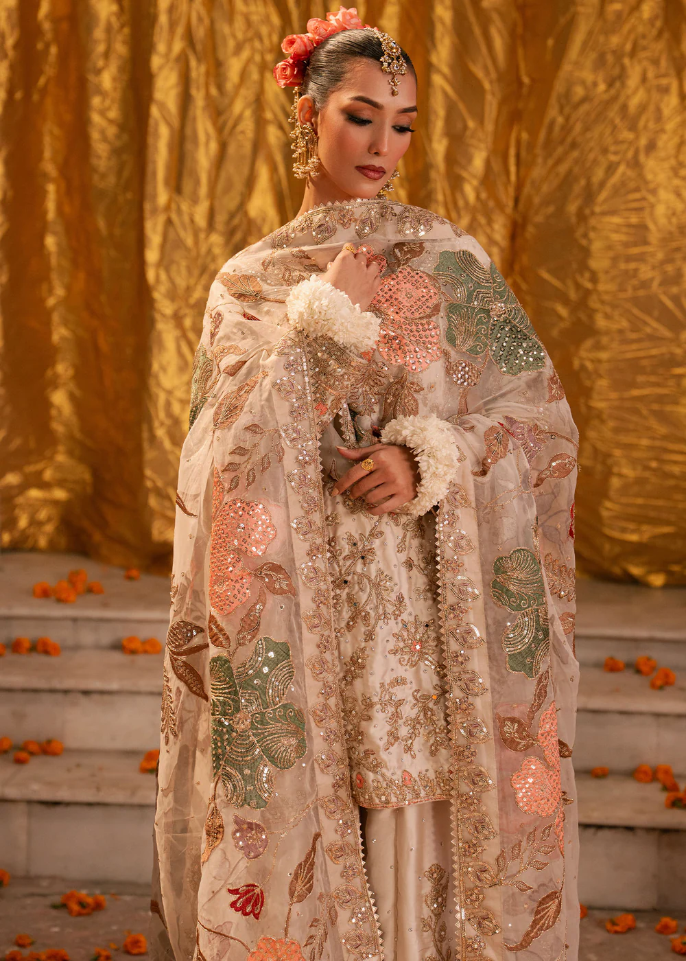 Ivory Sharara Party Wear Dress for Women in Ireland - Image 11
