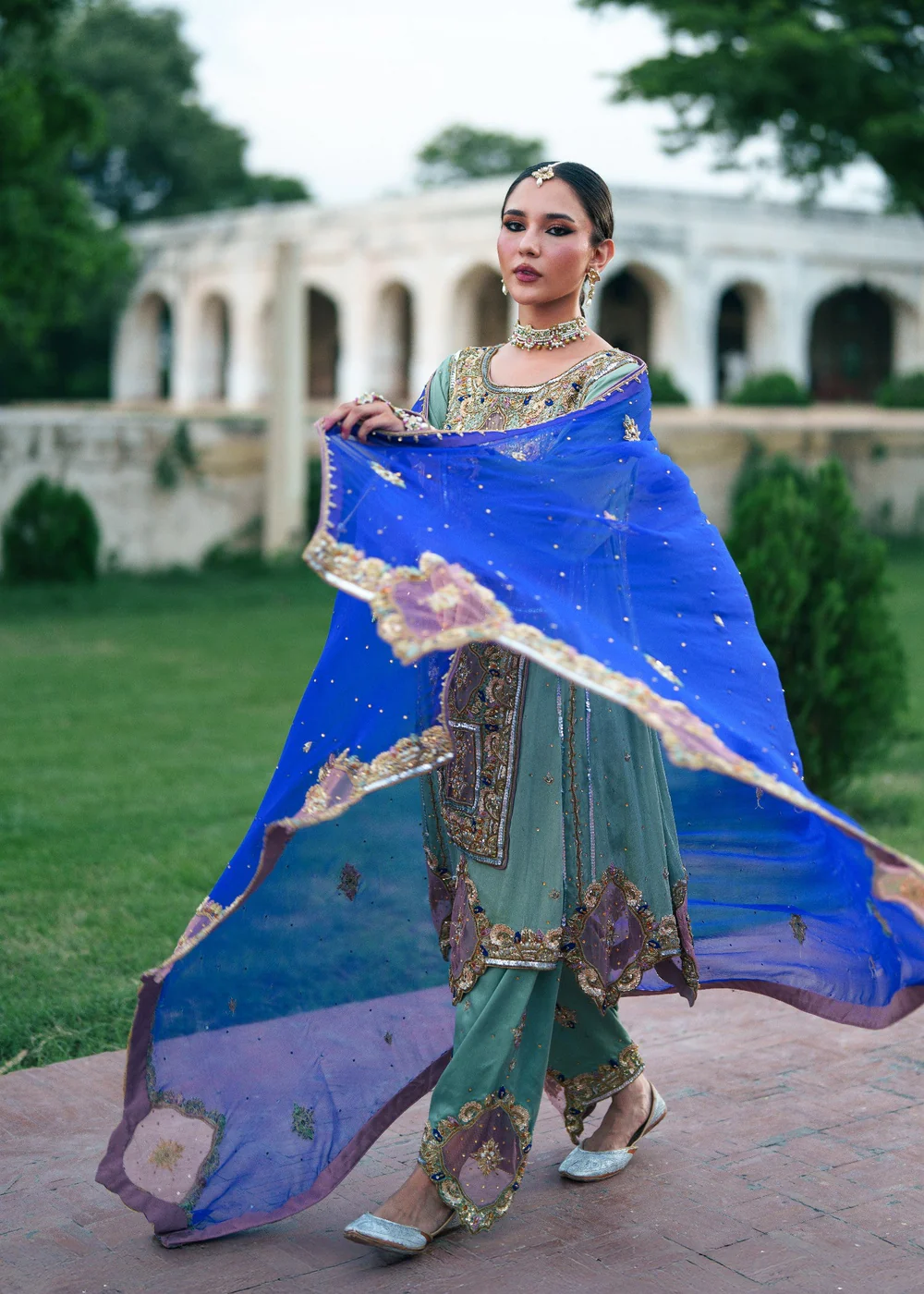 Pastel Green Pakistani Wedding Dress for Women Ireland - Image 4