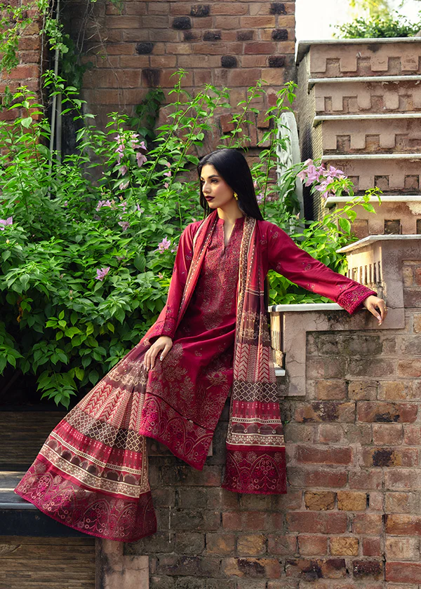 Crimson Embroidered Lawn Suit for Women Ireland - Image 9