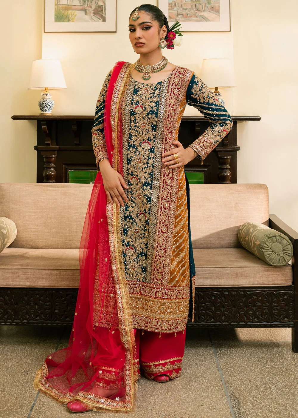 Multi Color Gharara Dress Wedding Wear Ireland Formal Suit