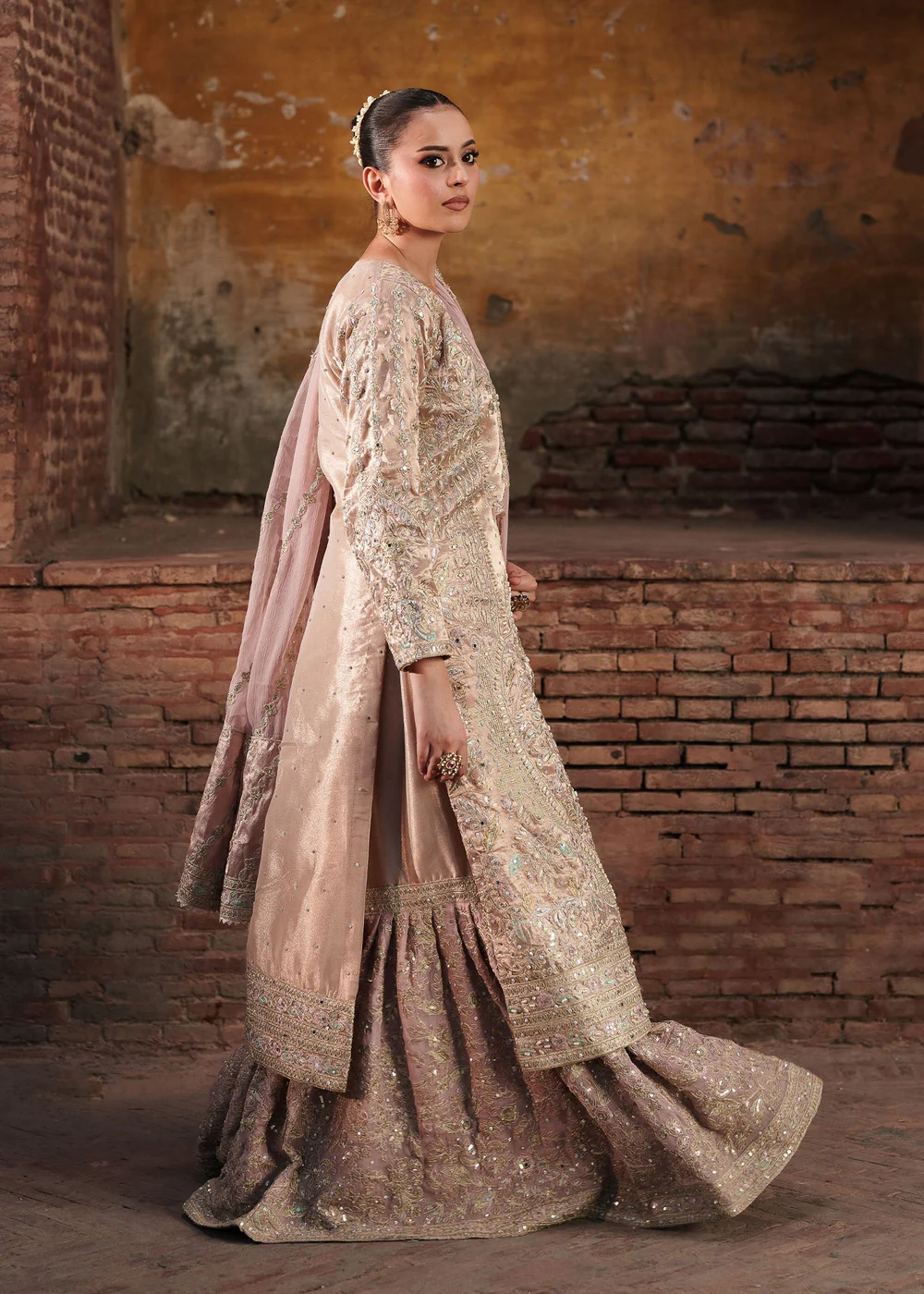 Blush Pink Gharara Party Wear Dress in Ireland - Image 8