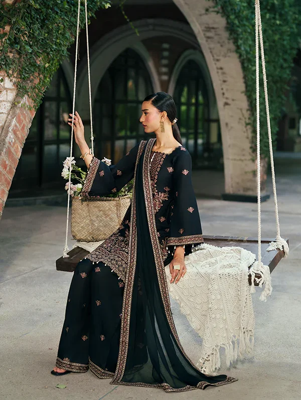 Black Embroidered Lawn Suit for Women Ireland