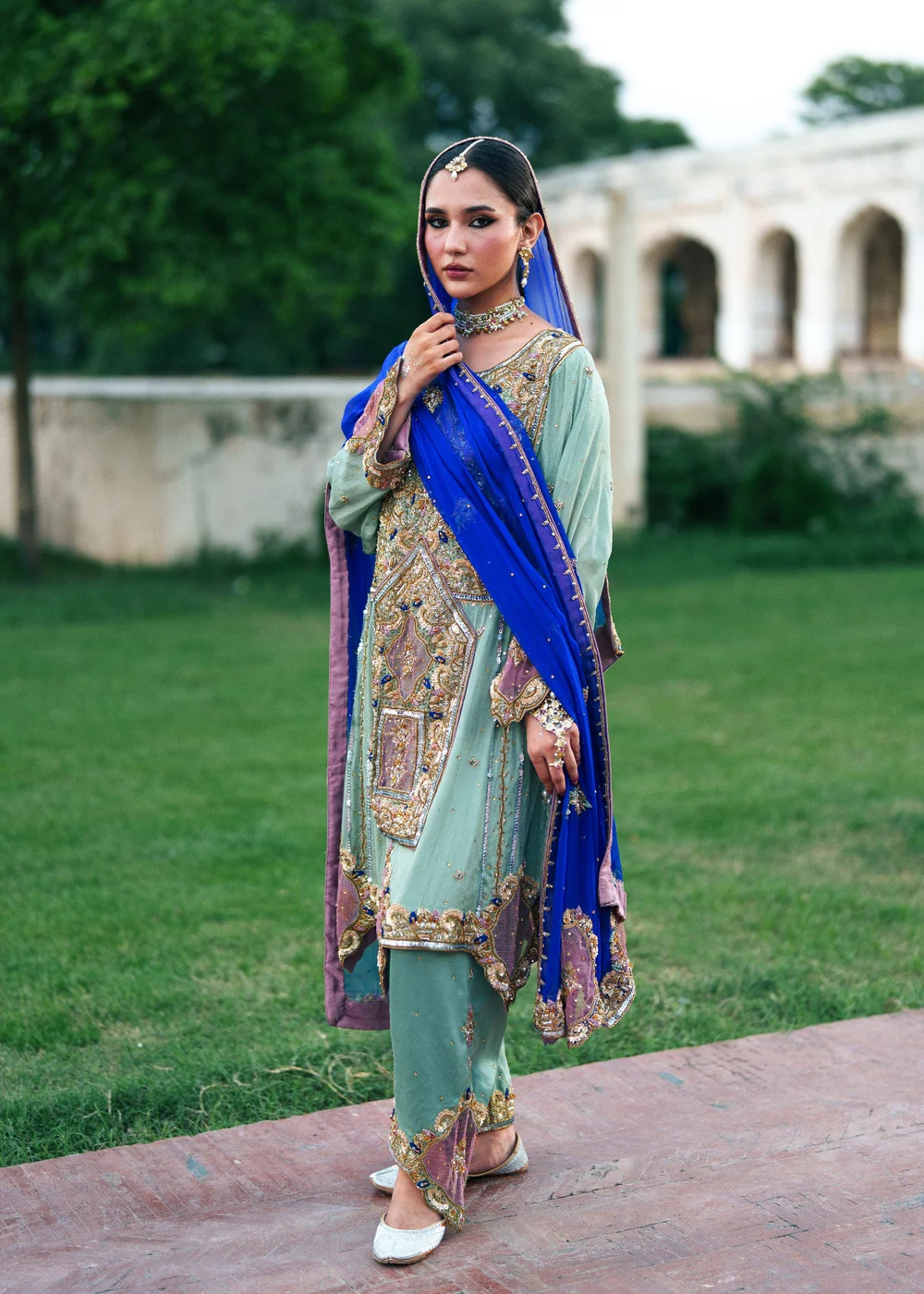 Pastel Green Pakistani Wedding Dress for Women Ireland - Image 2