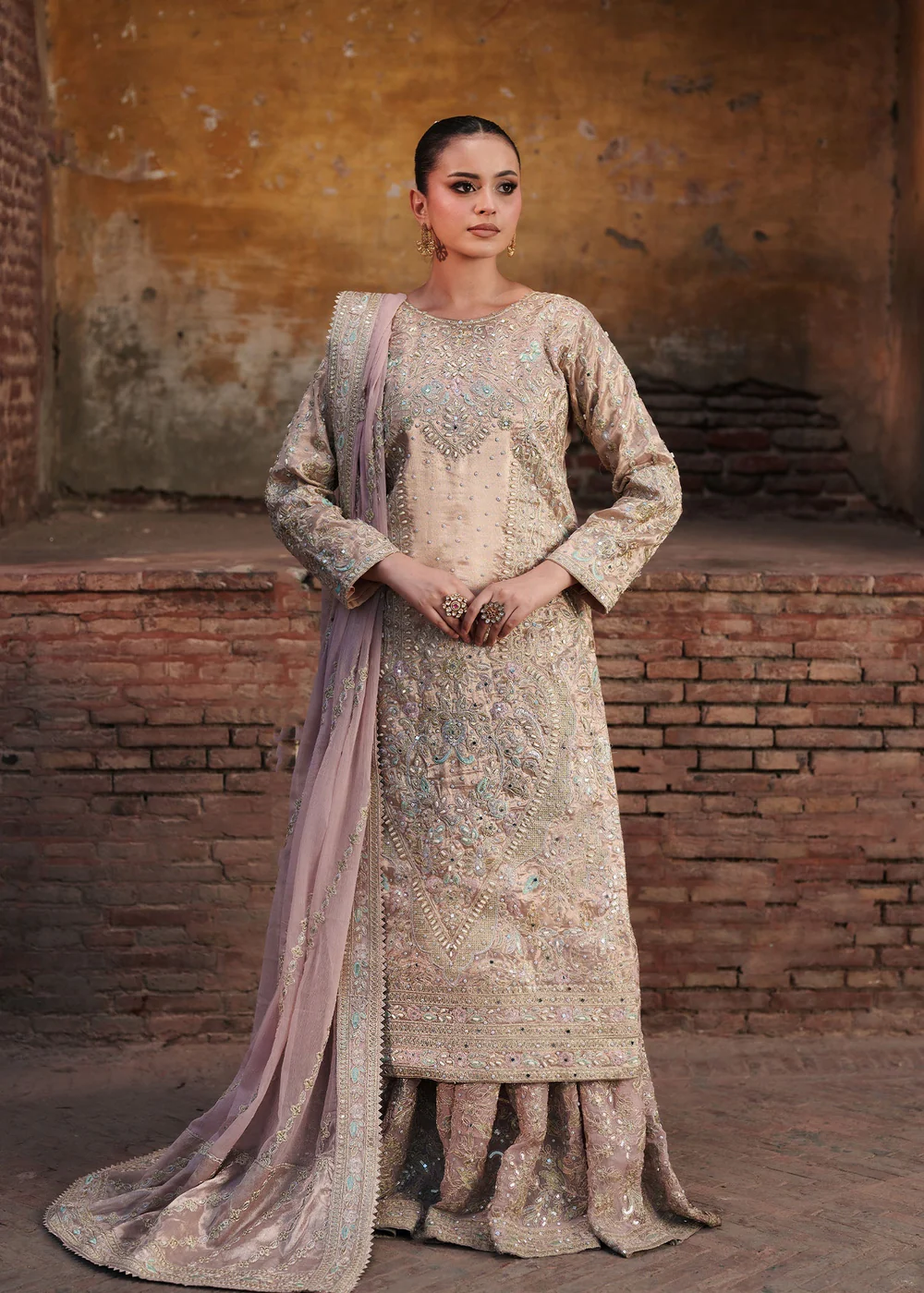 Blush Pink Gharara Party Wear Dress in Ireland