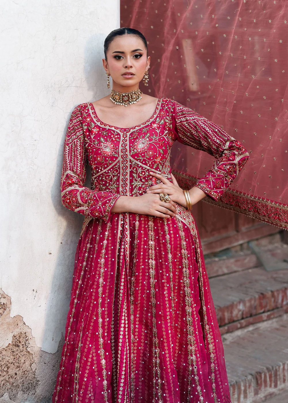 Pink Organza Lehenga Party Dress for Ireland Women - Image 3